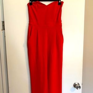 Strapless Red Jumpsuit